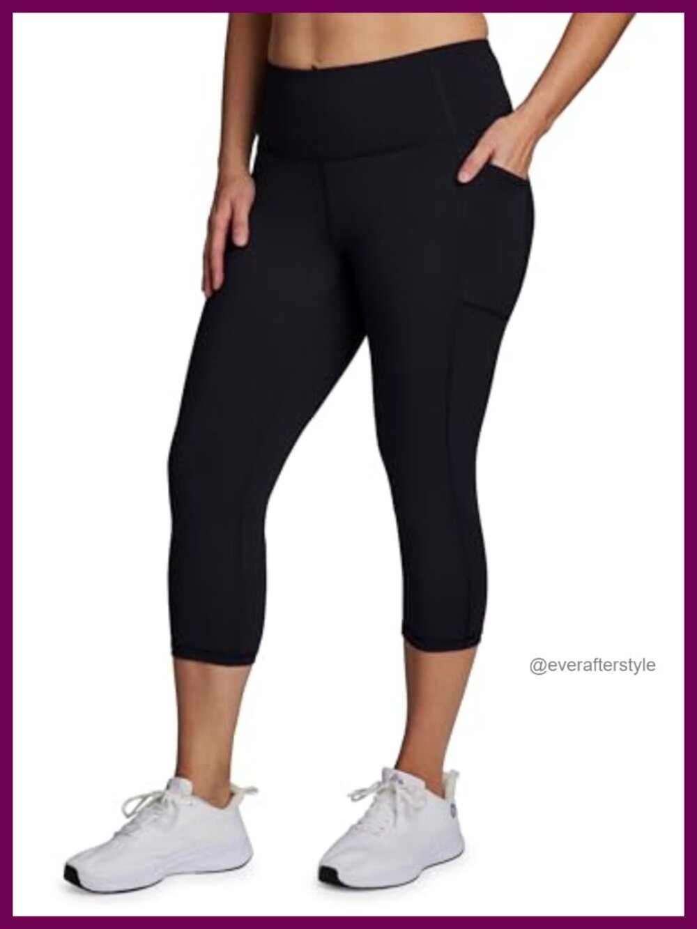 High Waist Squat Proof Capri Leggings with Pockets for Women Plus Size Running